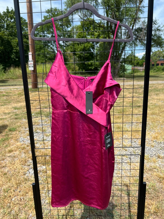 Seller #76 - Lulus Stay Celebrating Magenta Satin Bodycon Mini Dress Size Medium M