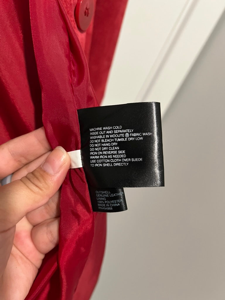 Seller #76 - Red Leather Vintage Jacket - Size Medium