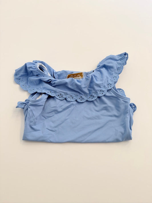 (#25) TBBC | EUC | 3t | blue ruffle snap swim| 45227