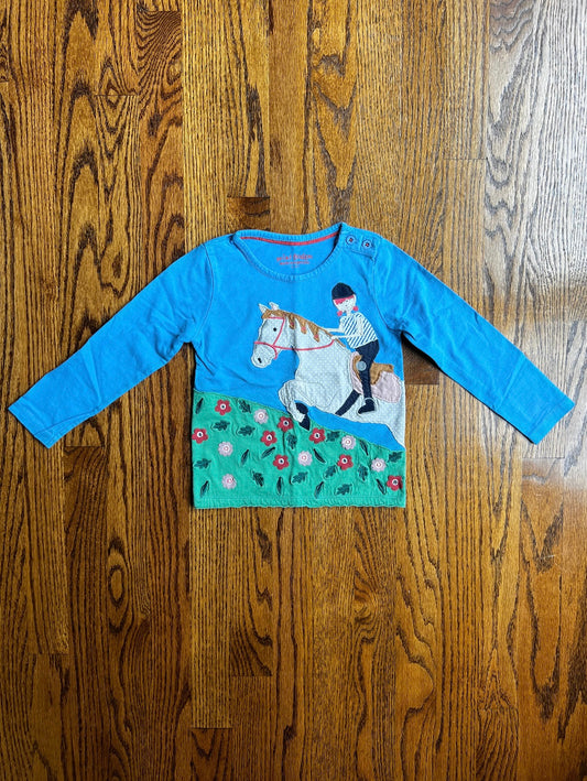 Seller #115 - REDUCED Boden Girls 2-3Y Long Sleeve Horse Appliqué Tee, VGUC