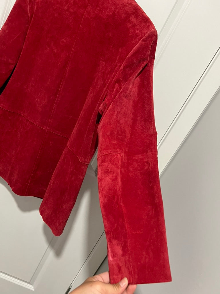 Seller #76 - Red Leather Vintage Jacket - Size Medium