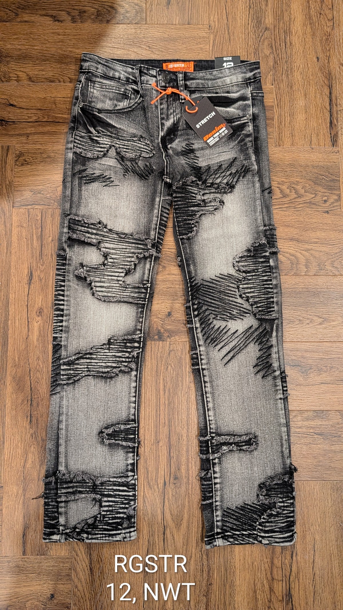 #3 RGSTR distressed black jeans, size 13, NWT