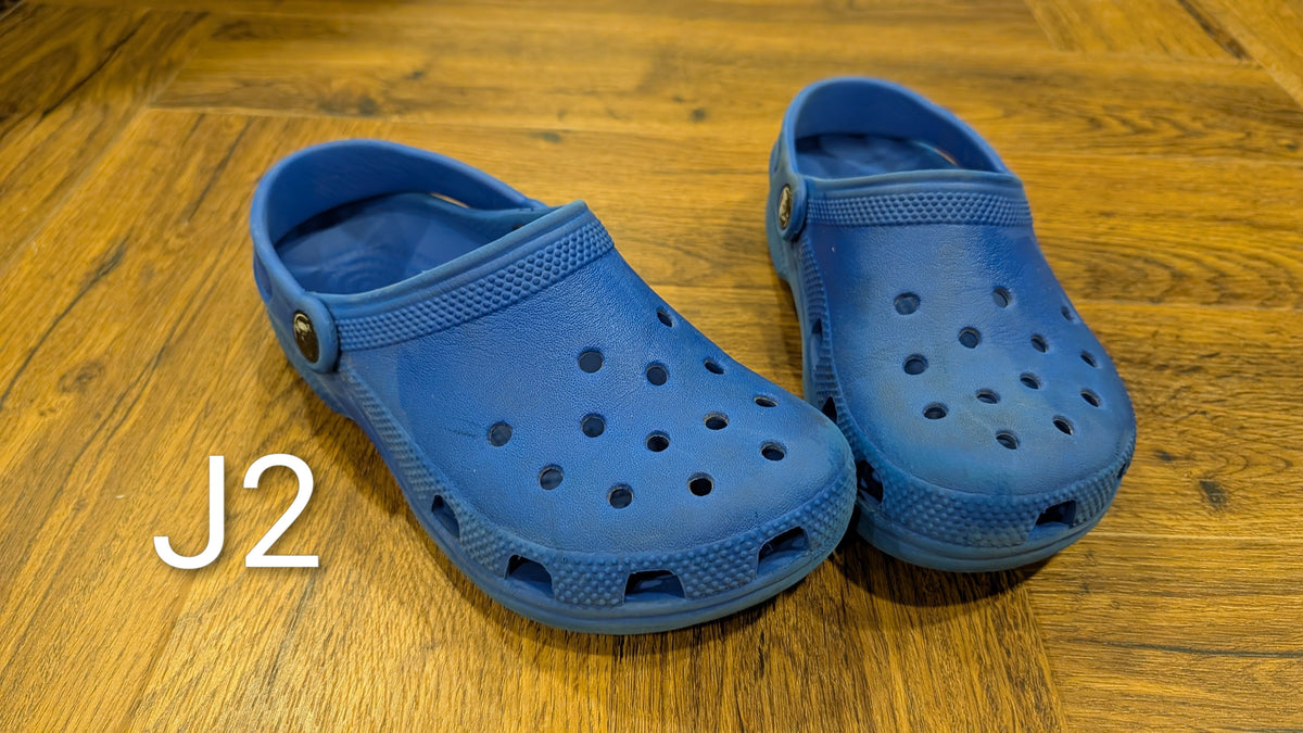 #3 Blue Crocs, size J2