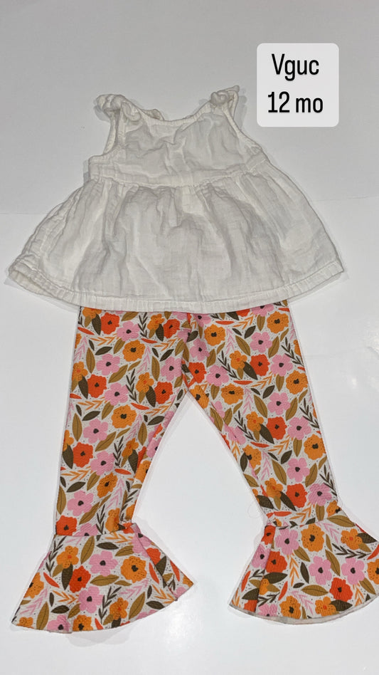 Small shop 12 mo baby bell bottoms with peplum tank