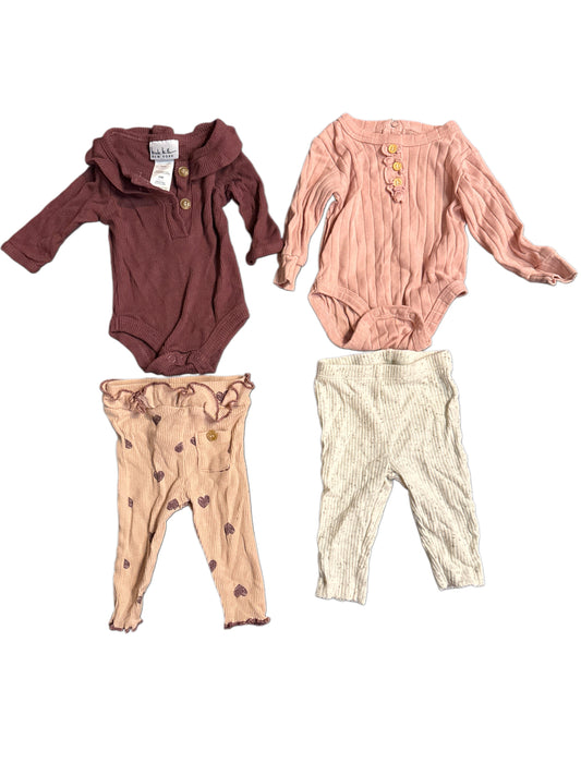 #28 REDUCED Carters Tahari Nicole Miller Infant Girls Ruffled Clothing 4 Piece Bundle Size 3M