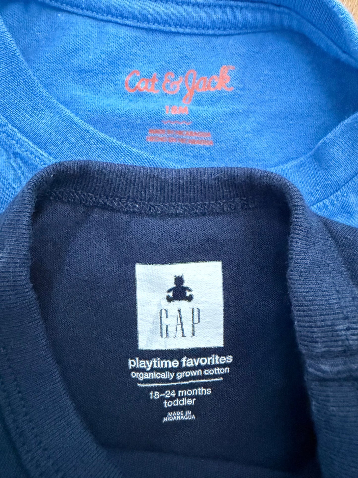 #6 - Boys 2 Short Sleeved Blue T shirts - 18 months