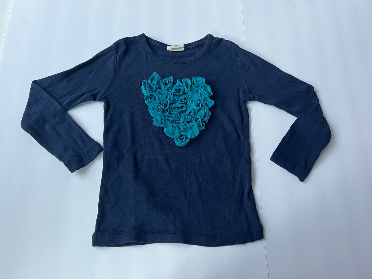 #141 Girls 3-4 Mini Boden Tulle Heart Long Sleeve