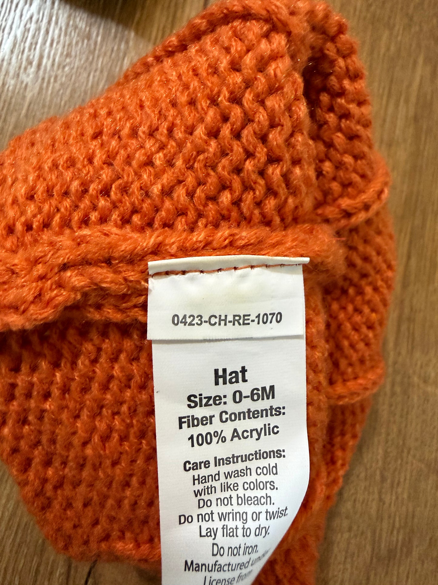 #6 - Newborn Knit Pumpkin Costume - hat and booties - NB