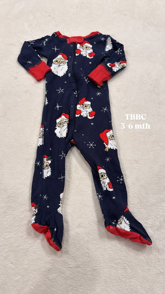 #145 TBBC santa sleeper Boys 3-6 mth EUC