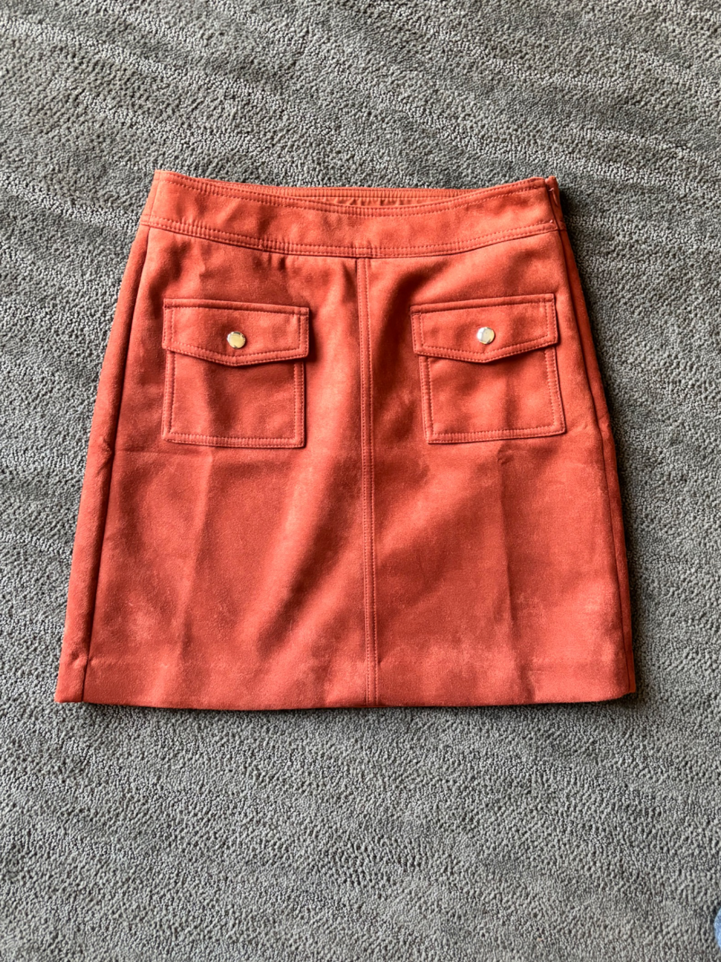 Loft burnt orange suede skirt size 2