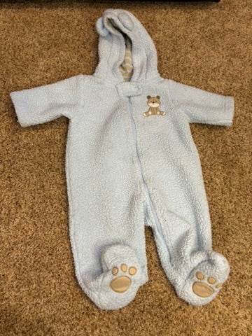 #86A boys 3mo carters thick fleece coverall