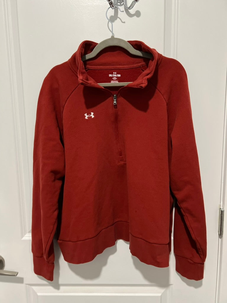 Seller #76 - Under Armour Women's UA Rival Fleece Textured ½ Zip Earthen Orange Size 2XL