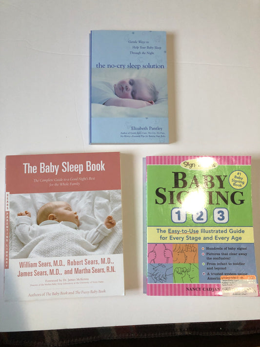 REDUCED Baby sleep books and sign language book