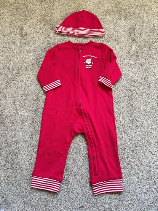 #43 Little Me Holiday Sleepers and Hat Boys or Girls 9m NWOT