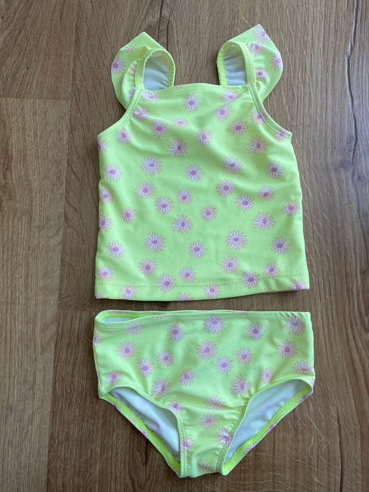 #6 - Osh Kosh Girls Swimsuit Set Bikini, 24m, Lime Green