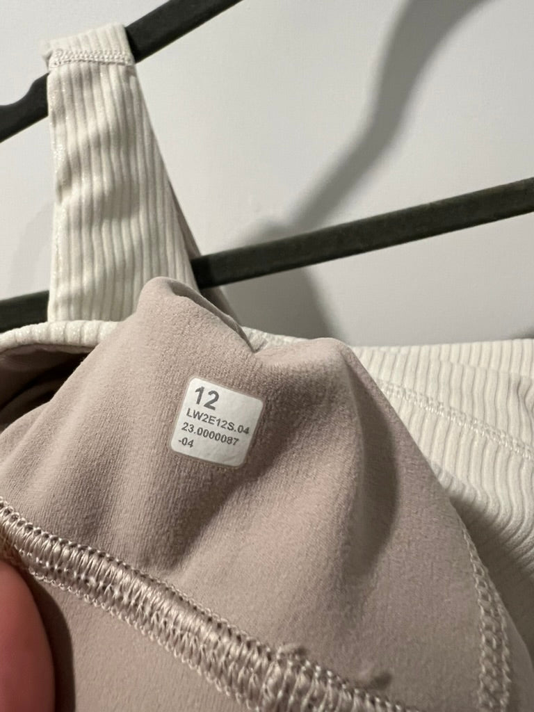 Seller #76 - Lululemon Align Asymmetrical Bra Ribbed Bone Radiate Transparent Foil Size 12