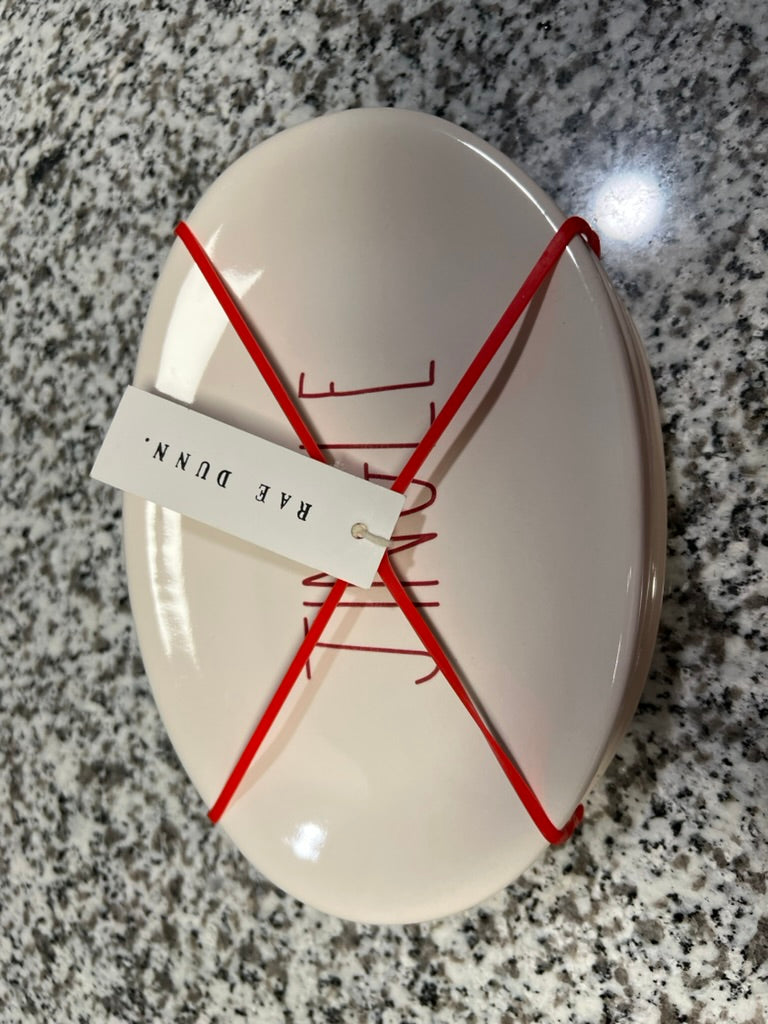 Seller #76 - Set Of 4 RAE DUNN "Jingle" Oval Dessert Plates