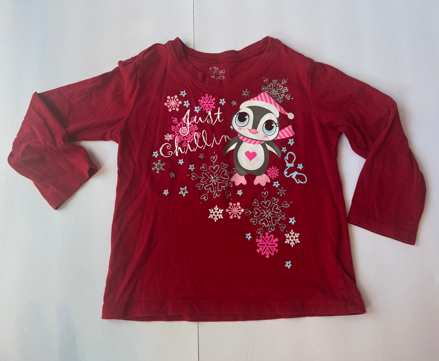 #77B Girls 4T Holiday Long Sleeve Bundle- Penguin Snowflake and Rudolph