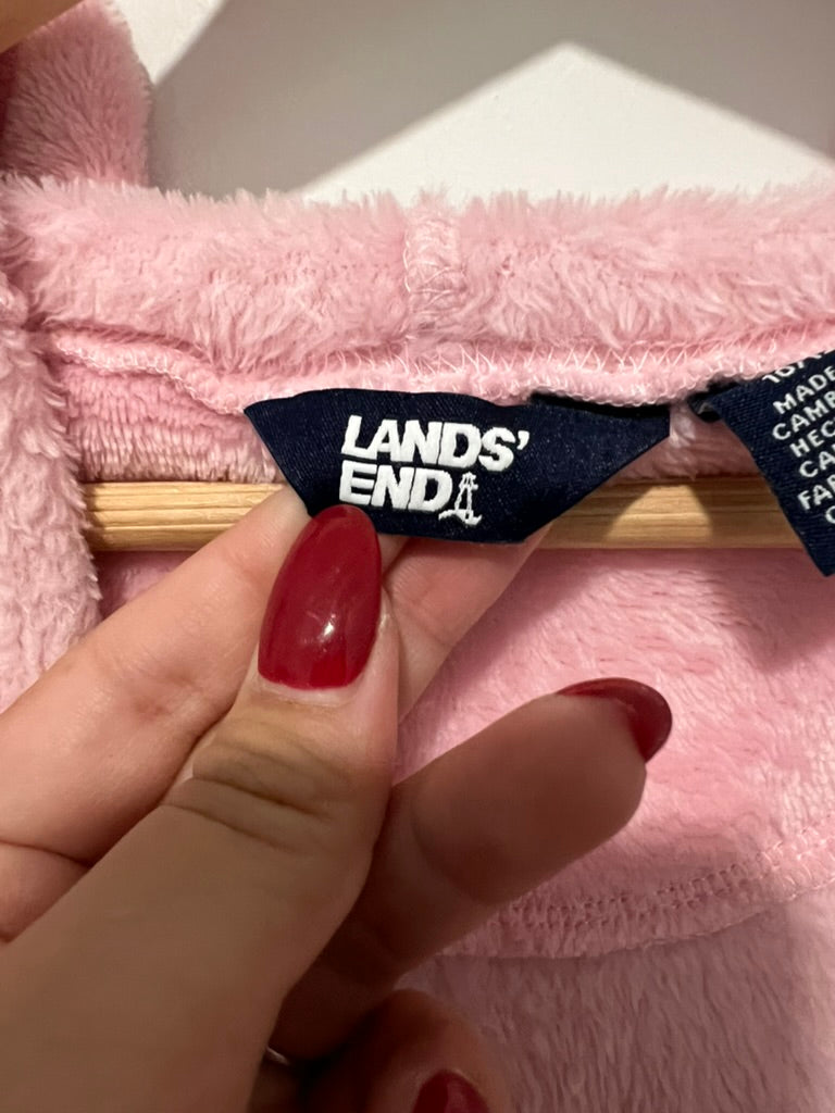 Seller #76 - Lands End Kids Plush Robe Hooded Size Medium (10-12) Pink Bedtime