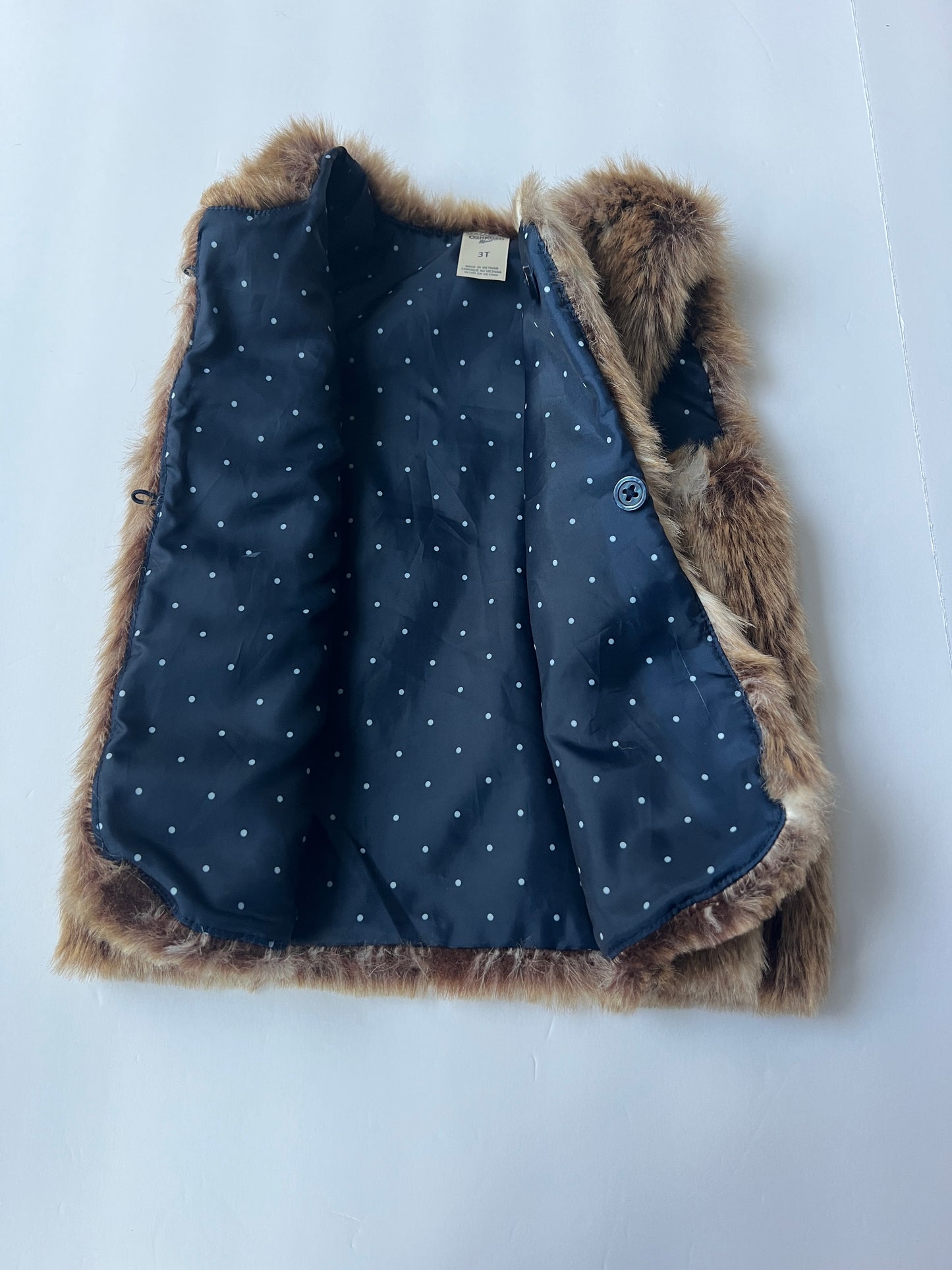 #77B Girls 3T NWOT Oshkosh Faux Fur Vest