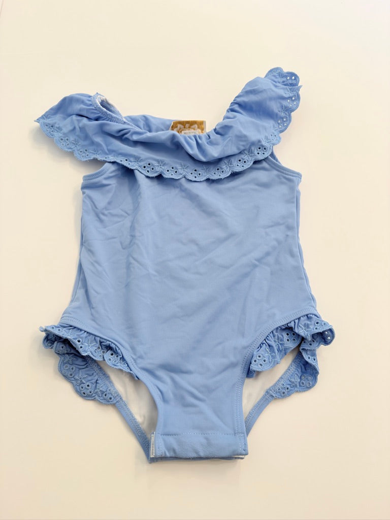 (#25) TBBC | EUC | 3t | blue ruffle snap swim| 45227