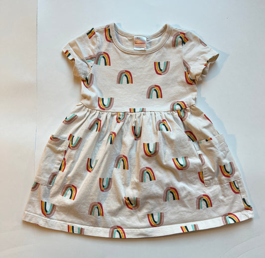Girls 90 (3T) Hanna Ivory Rainbow Dress with Pockets