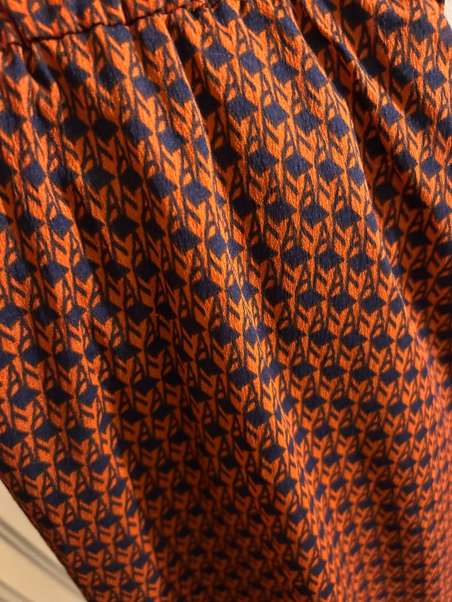 bar III size M navy and orange pattern dress 45227