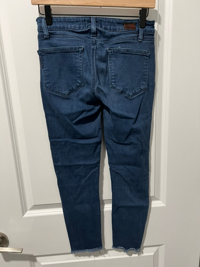 Seller #76 - PAIGE Jeans Women's Size 27 Verdugo Crop Dark Blue Distressed Denim
