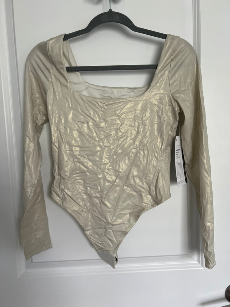 Seller #76 - Lululemon Wundermost Ultra-Soft Nulu Square-Neck LS Bodysuit *Shine - Size Med