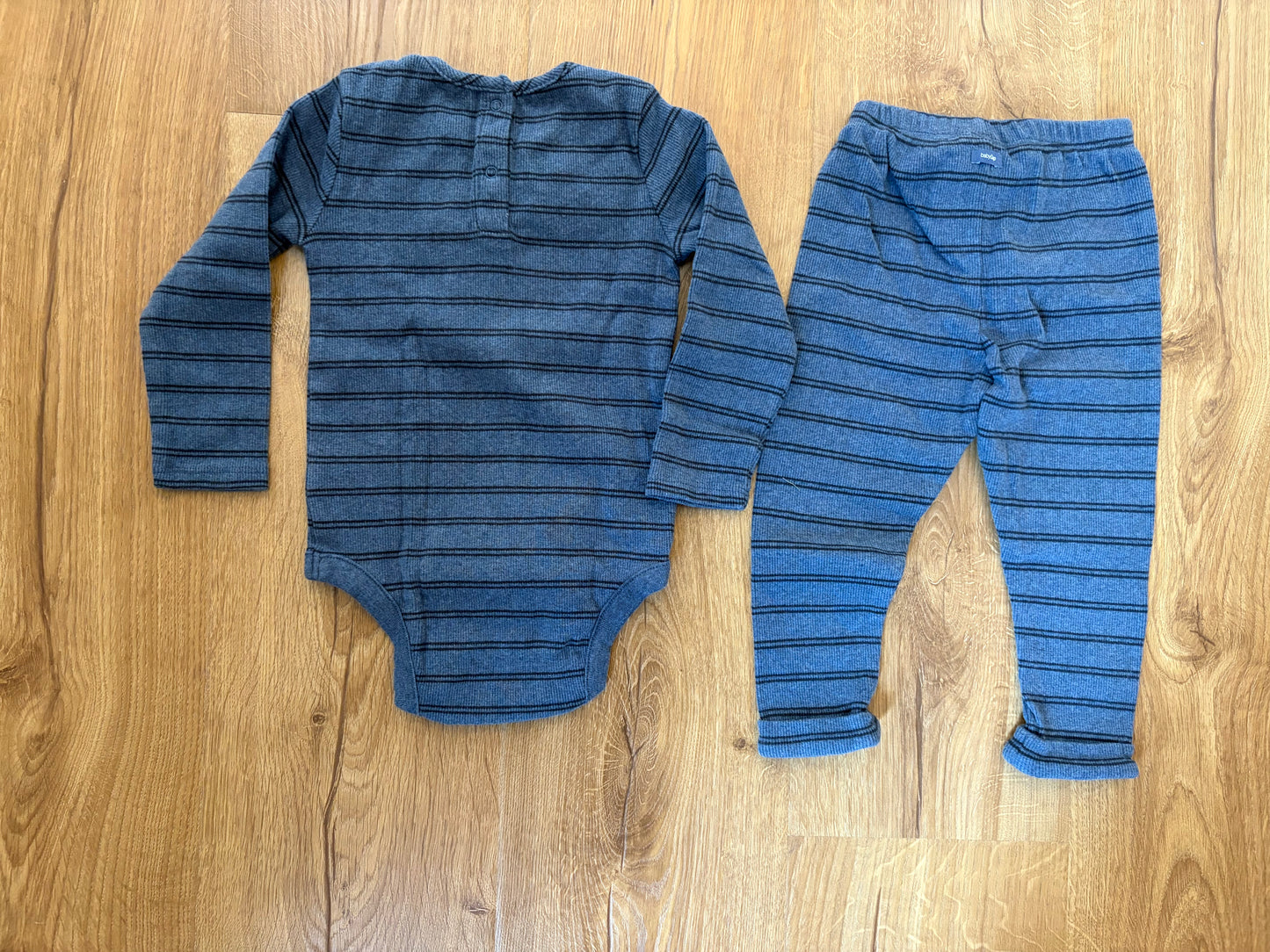 #6 - Baby Gap Boys Navy Striped Outfit - 18-24 months