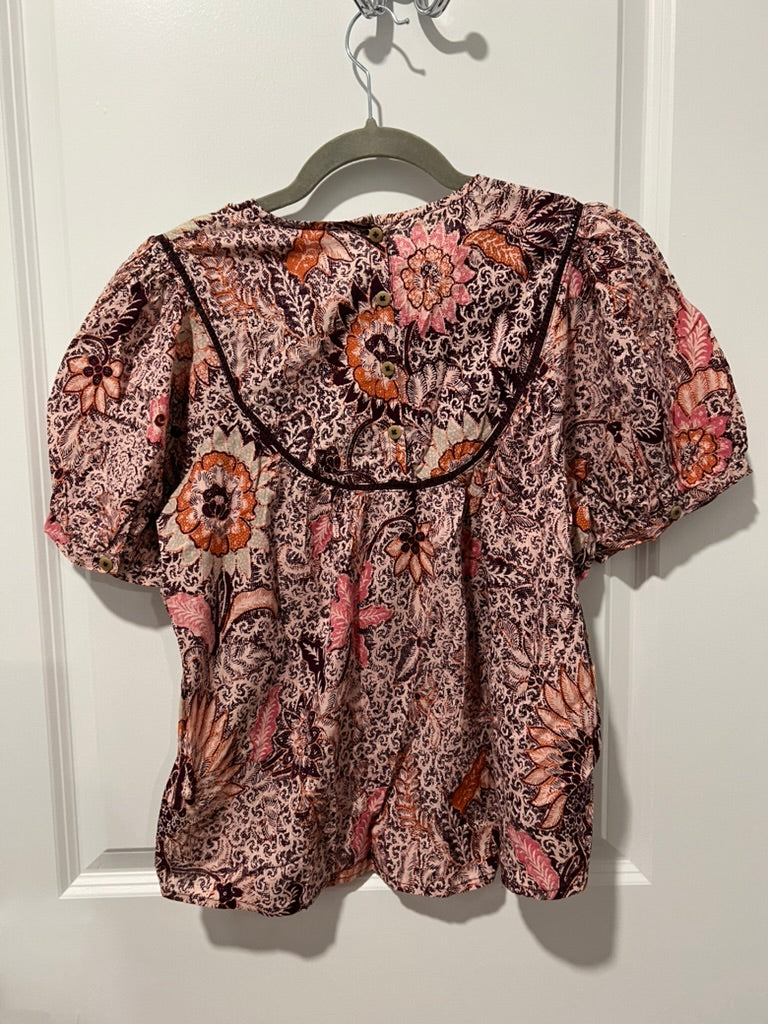 Seller #76 - Madewell - Yoked Puff-Sleeve Top in Bali Blooms - Size Small NWT
