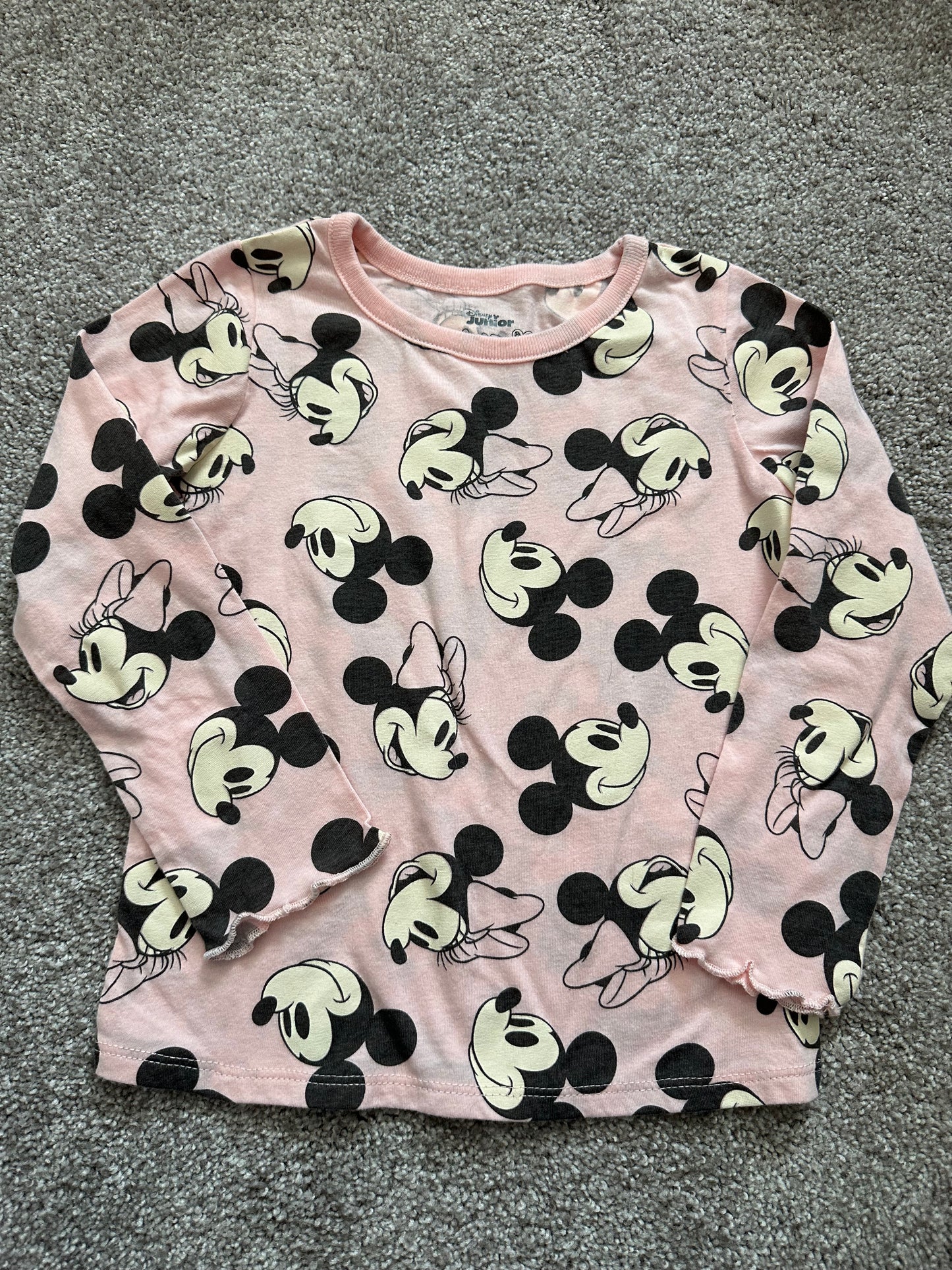 Disney Junior | shirt & dress overalls | girl | pink & black | 4T
