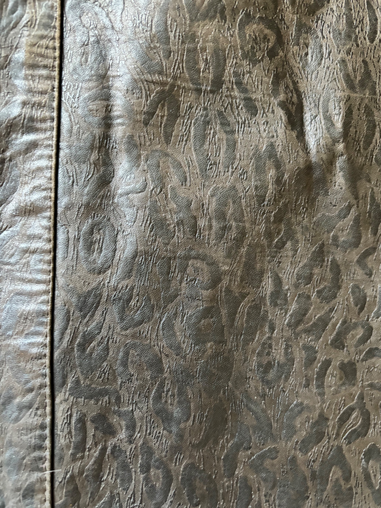 Vintage cheetah print leather skirt