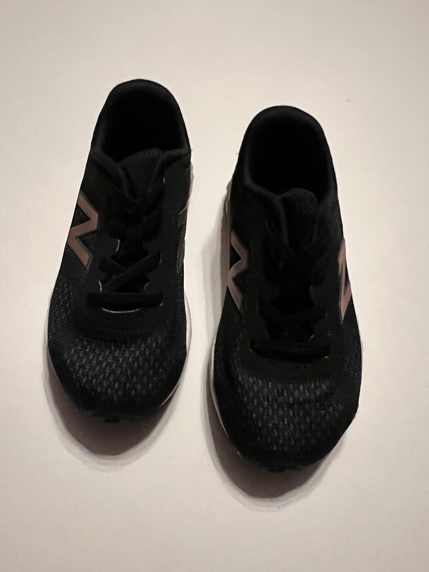 Girls Shoe 7.5 Black New Balance with Rose Gold Accents