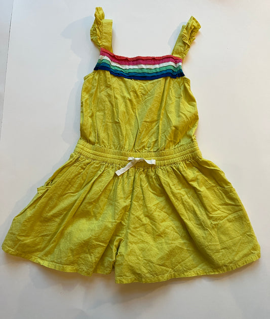 Girls 3-4Y Mini Boden Yellow Rainbow Jumper with Pockets