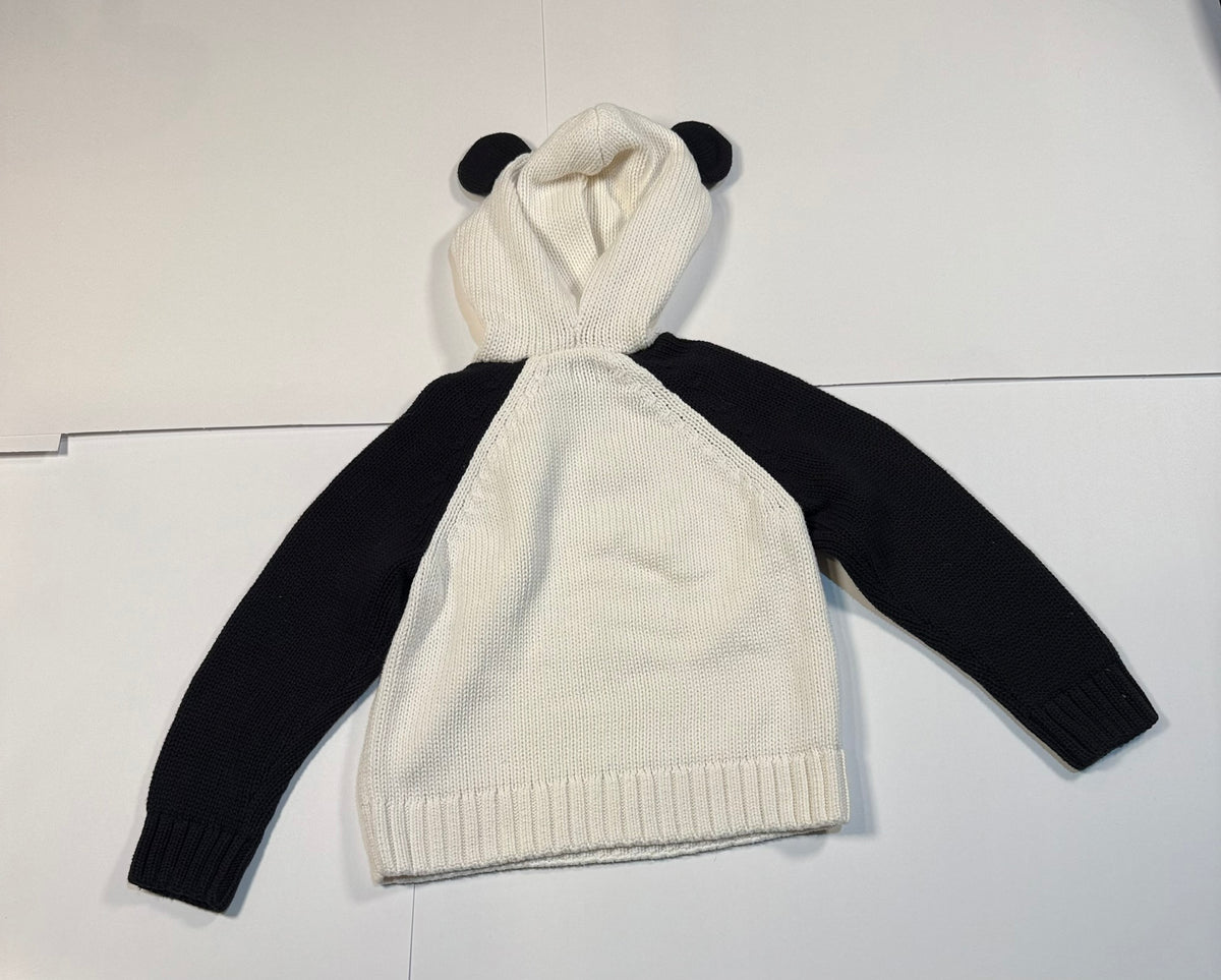 #141 Girls S 4-5 Tea Panda Sweater with Ears on Hood