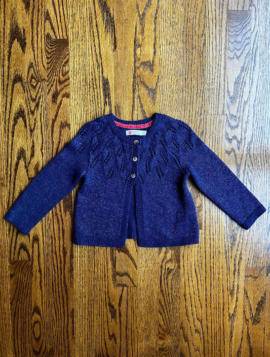 Seller #115 - REDUCED Baby Boden Girls 18-24M Navy Blue Sparkly Cardigan Sweater, EUC