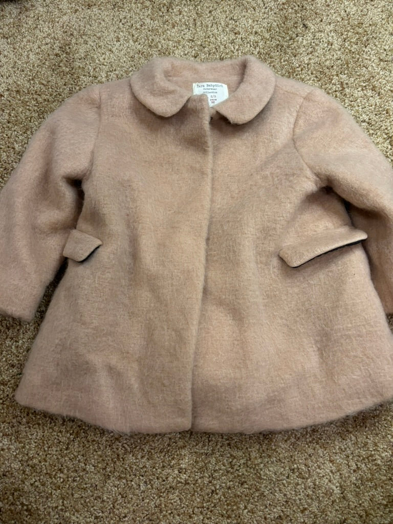 #86A girls light pink coat, size 2-3T, Zara baby