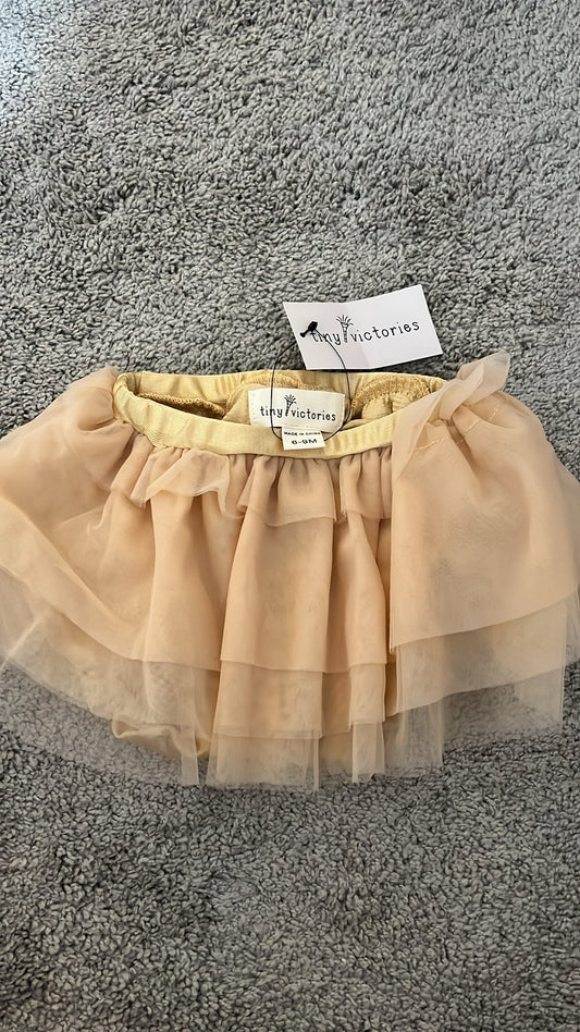 Seller #34 - Tiny Victories 6-9m NWT Gold tulle skirt with attached bloomers