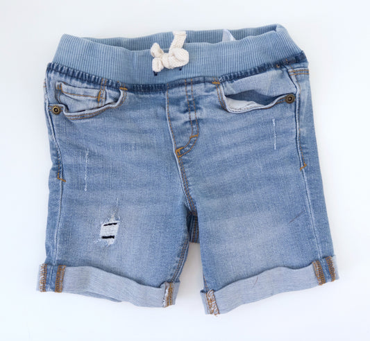 #88 Old Navy Elastic Waist Distressed Denim Shorts Size 2T