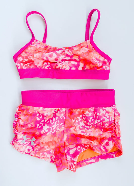 #88 Under Armour Orange/Pink Swim Bikini Girls Size 5 *reduced*