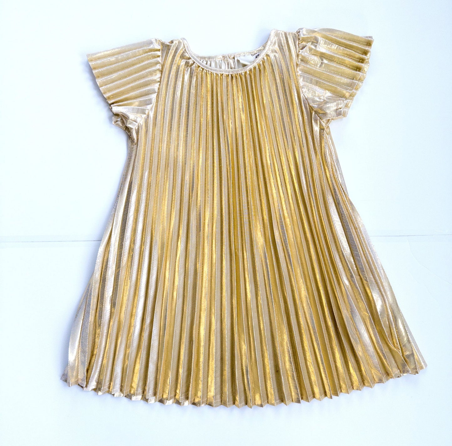 #88 H&M Gold Pleated Dress Girls Size 5T