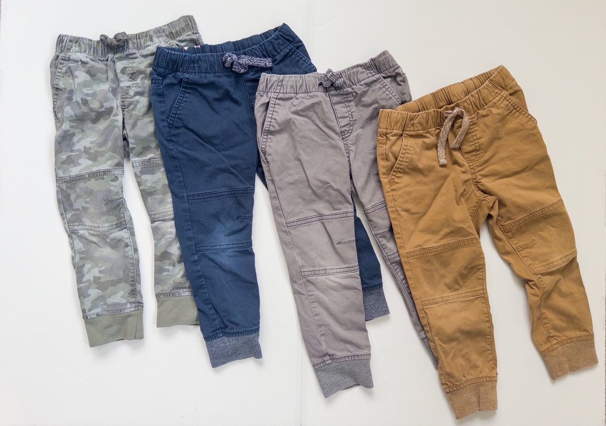 #38 (4) Cat & Jack Joggers Toddler Boy Size 3T -  camo/navy/grey/khaki