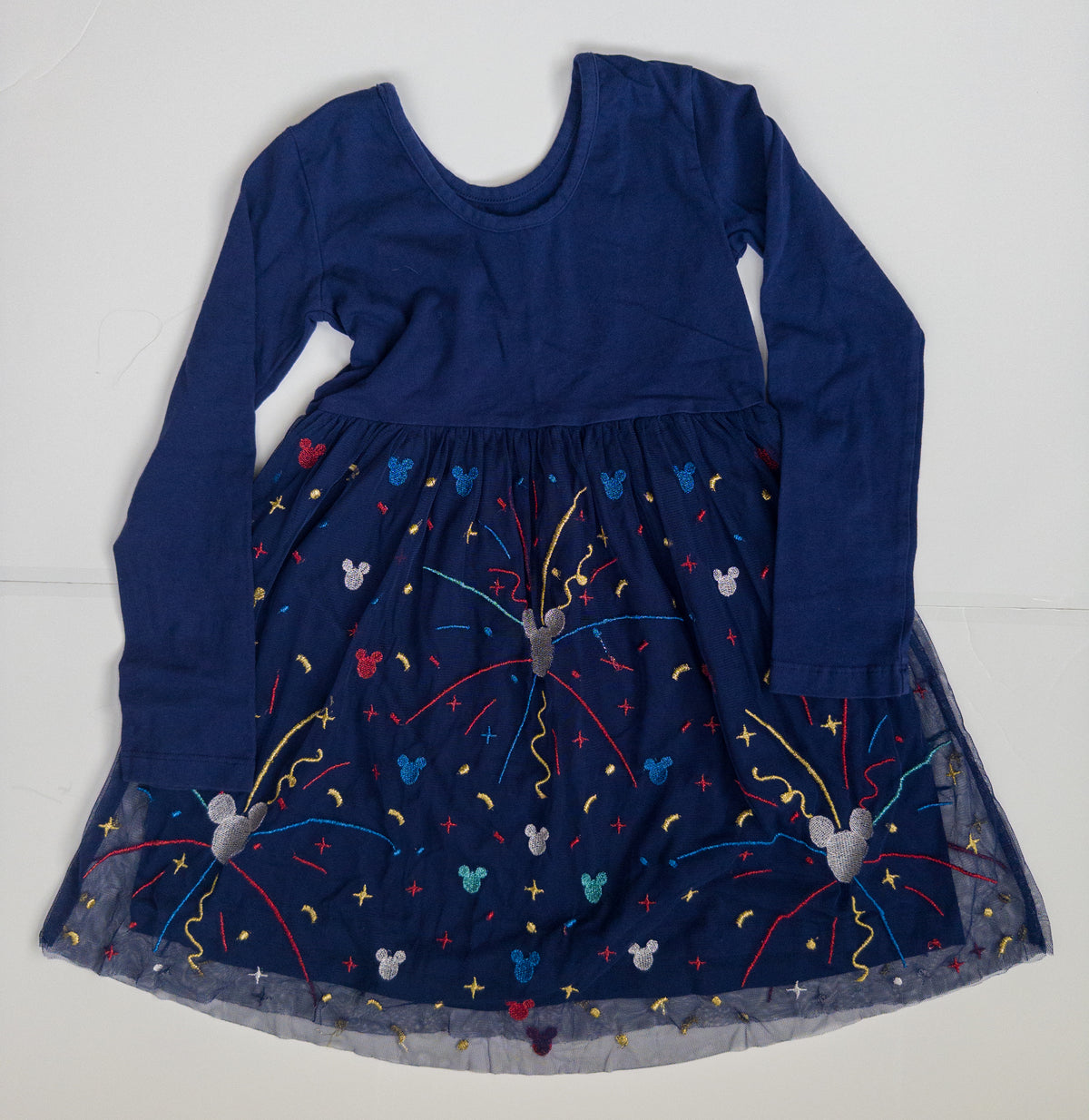 #38 Hanna Andersson Navy Mickey Dress Girls Size 6/7 (120cm)