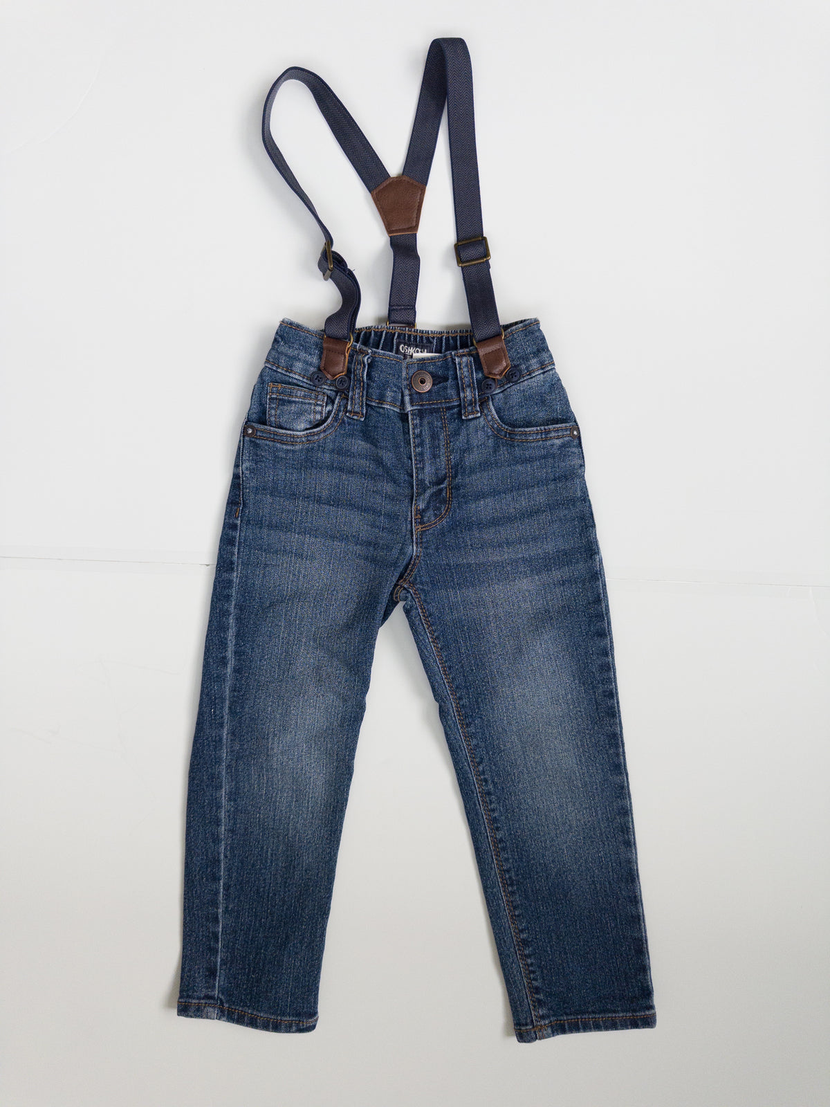 #38 Oshkosh Jeans with Suspenders Size 3T - NWOT