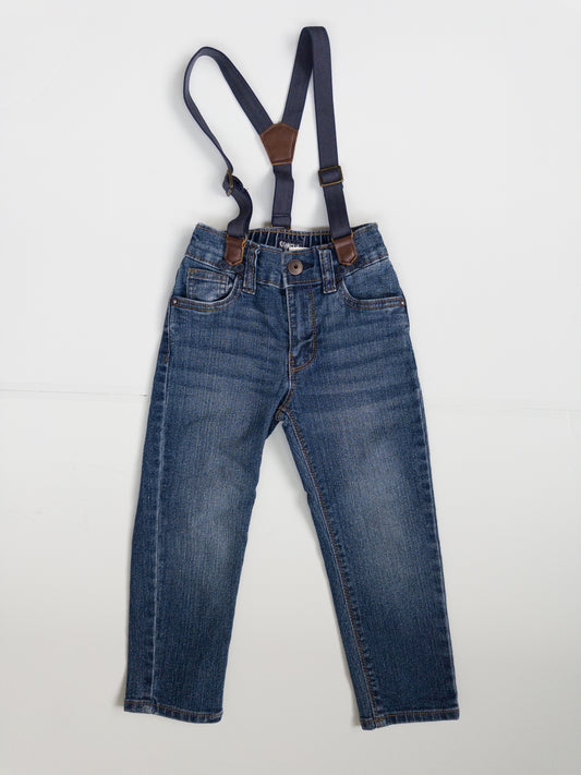 #38 Oshkosh Jeans with Suspenders Size 3T - NWOT