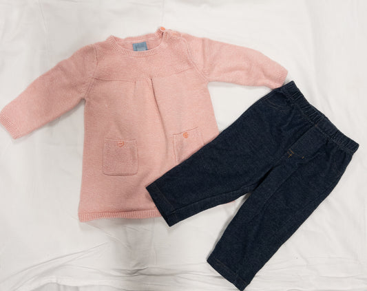 #151 girls baby gap pink sweater 3-6 month