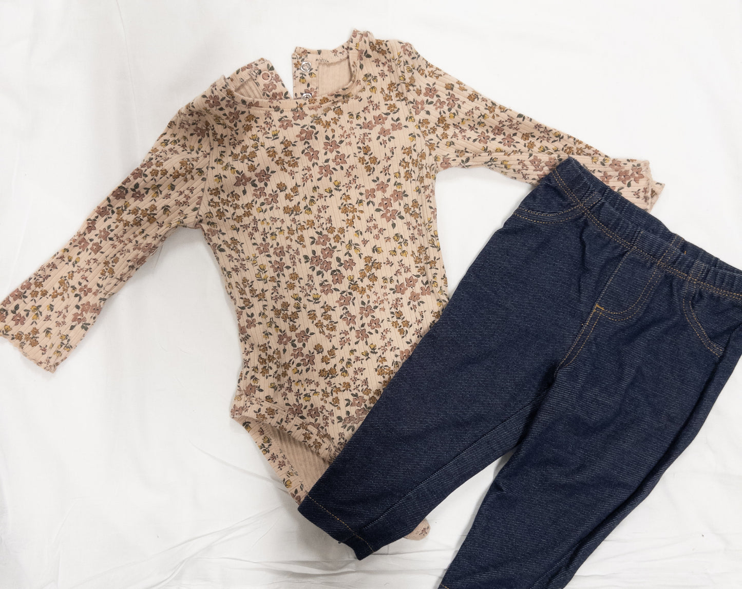 #151 Lauren Conrad floral onesie with bell sleeves (9m) girls