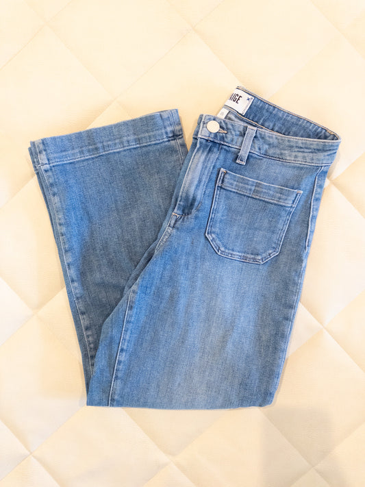 PAIGE Women's Size 25 Wide Leg Slight Crop Jeans - VGUC