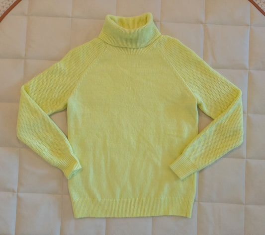 LOFT XS bright pastel yellow turtleneck sweater - EUC